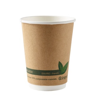 12OZ KRAFT COMPOSTABLE DOUBLE WALL PAPER CUPS